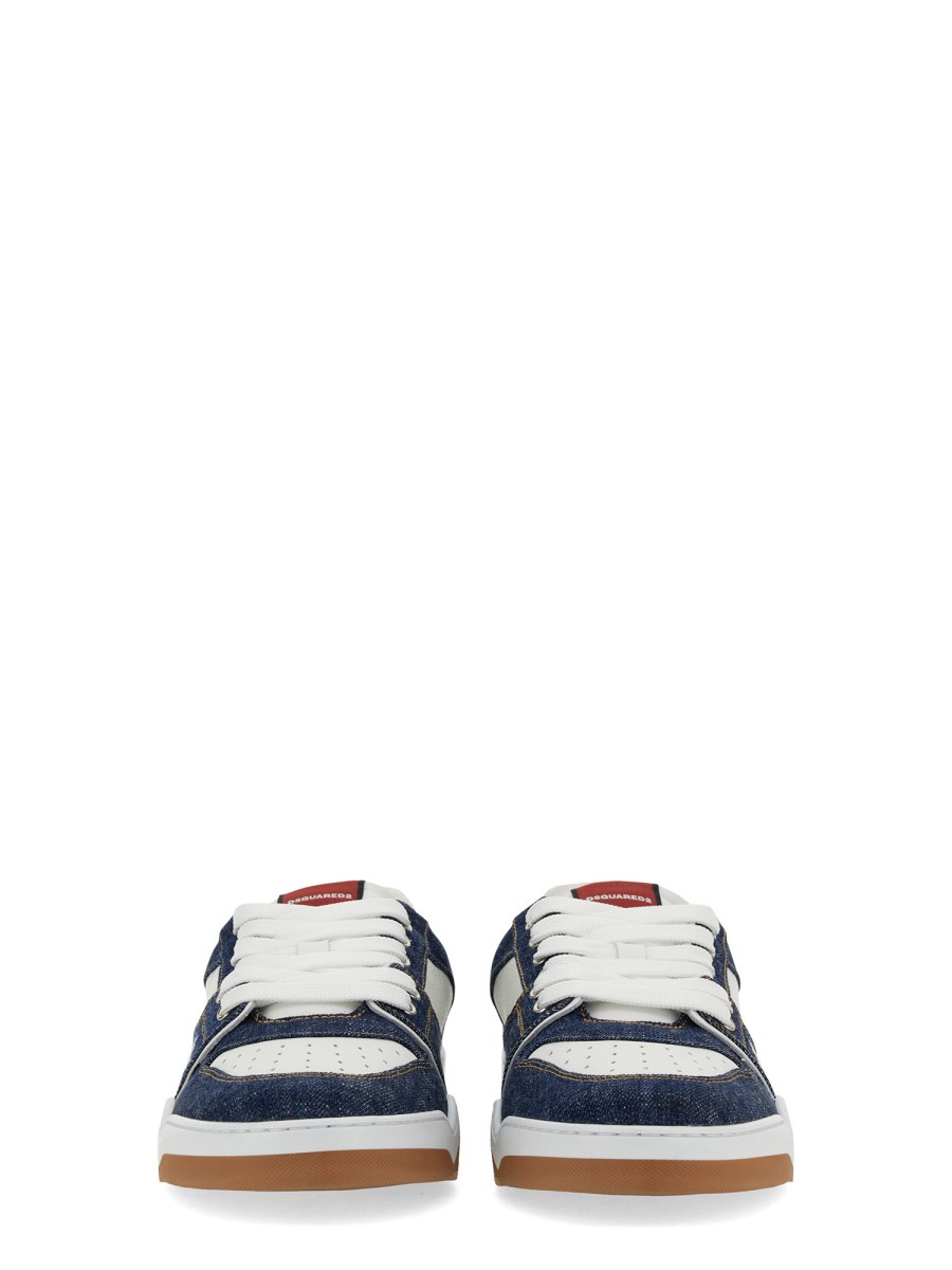 DSQUARED SNEAKER "SPIKER" IN DENIM E PELLE