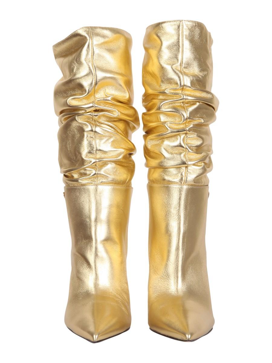 DSQUARED STIVALE IN PELLE METALLIZZATA CON TACCO