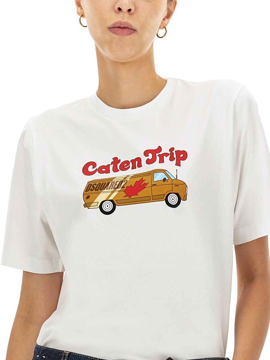 DSQUARED T-SHIRT "CATEN TRIP RANNY" IN COTONE