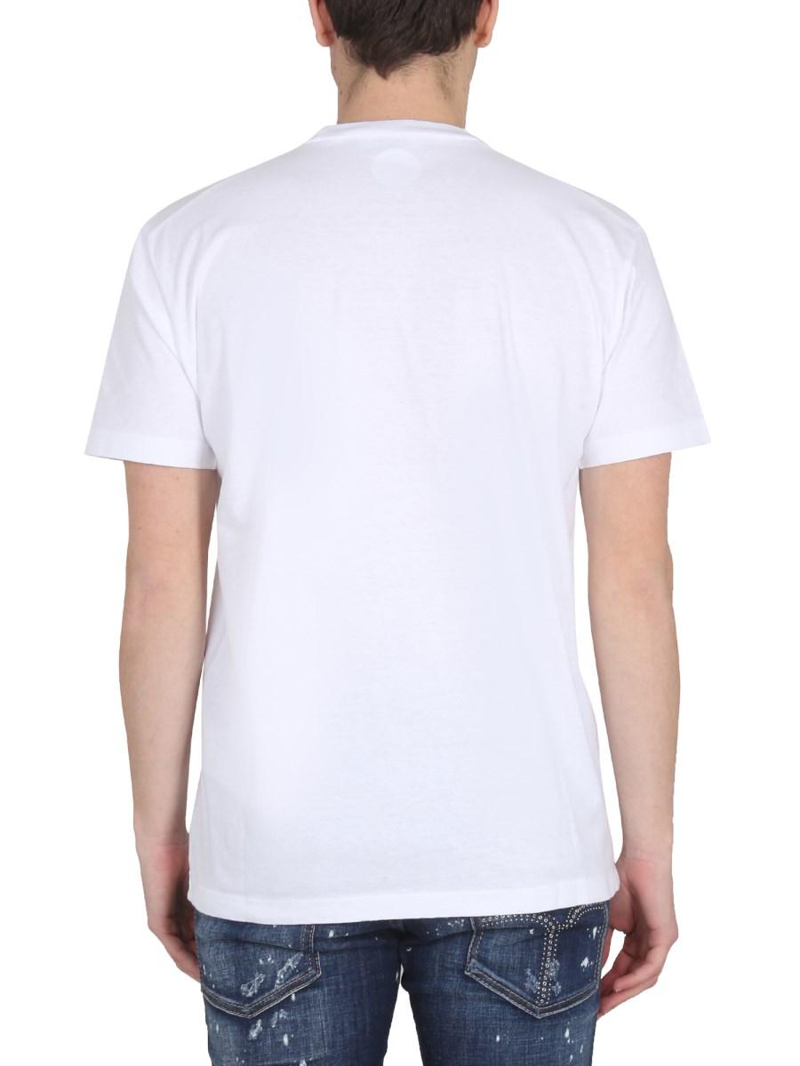 DSQUARED T-SHIRT CON STAMPA LOGO IN COTONE