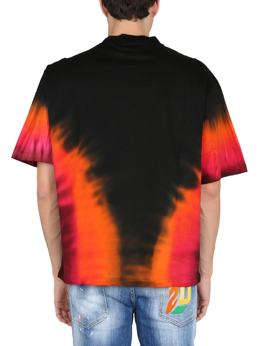 DSQUARED T-SHIRT "D2 FLAME" IN JERSEY DI COTONE