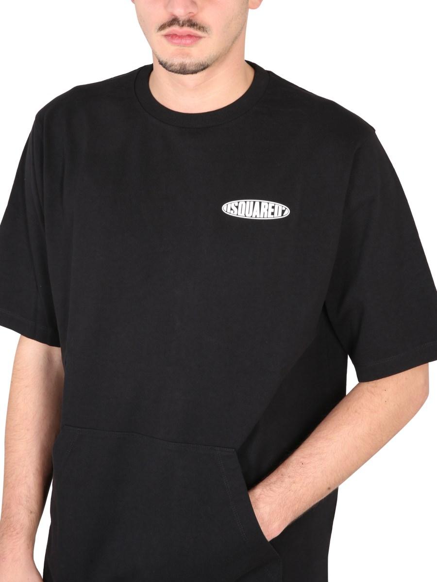 DSQUARED T-SHIRT D2 SURF BOARD SKATER IN COTONE