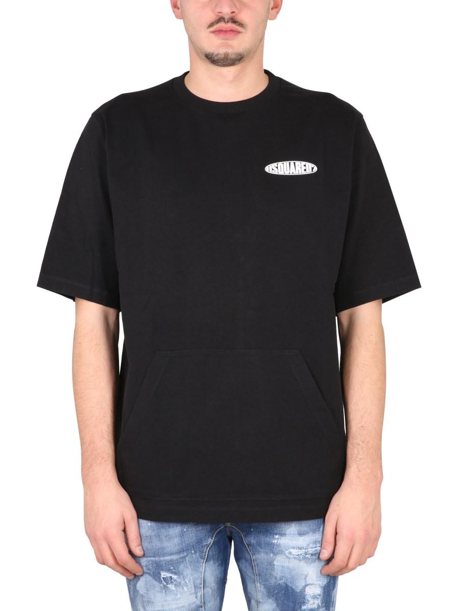 DSQUARED T-SHIRT D2 SURF BOARD SKATER IN COTONE