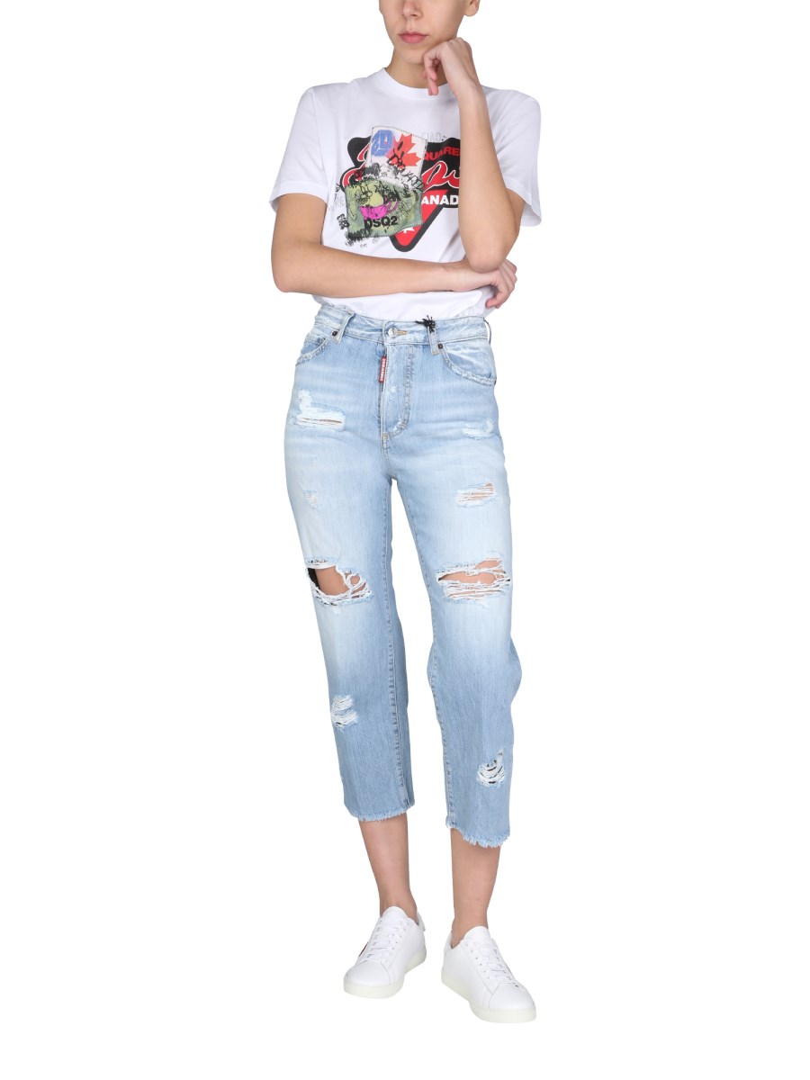 DSQUARED T-SHIRT "GIANT BRO" IN JERSEY DI COTONE