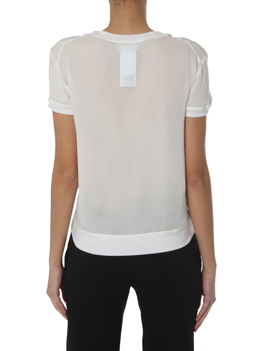 DSQUARED T-SHIRT GIROCOLLO IN SETA CON LOGO
