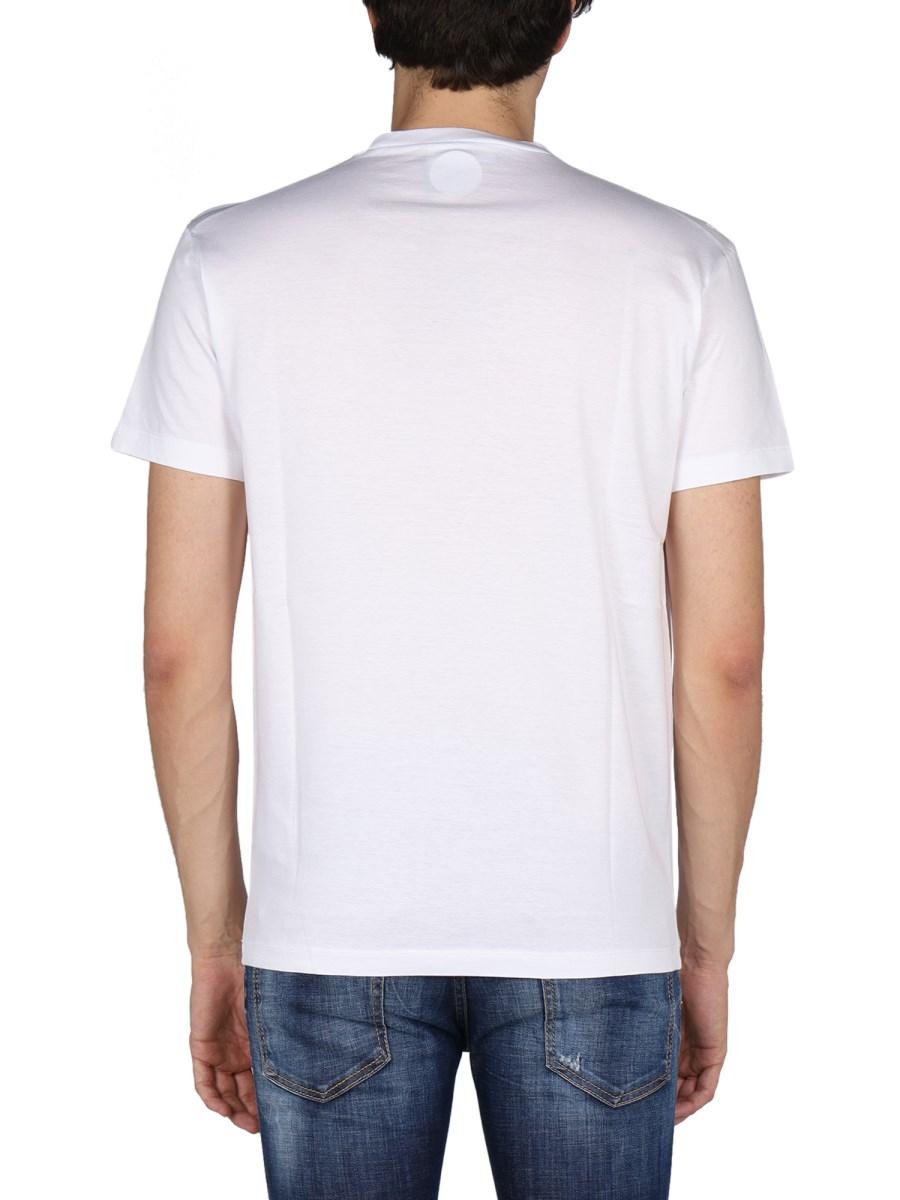 DSQUARED T-SHIRT "GLOBETROTTER" IN COTONE CON STAMPA