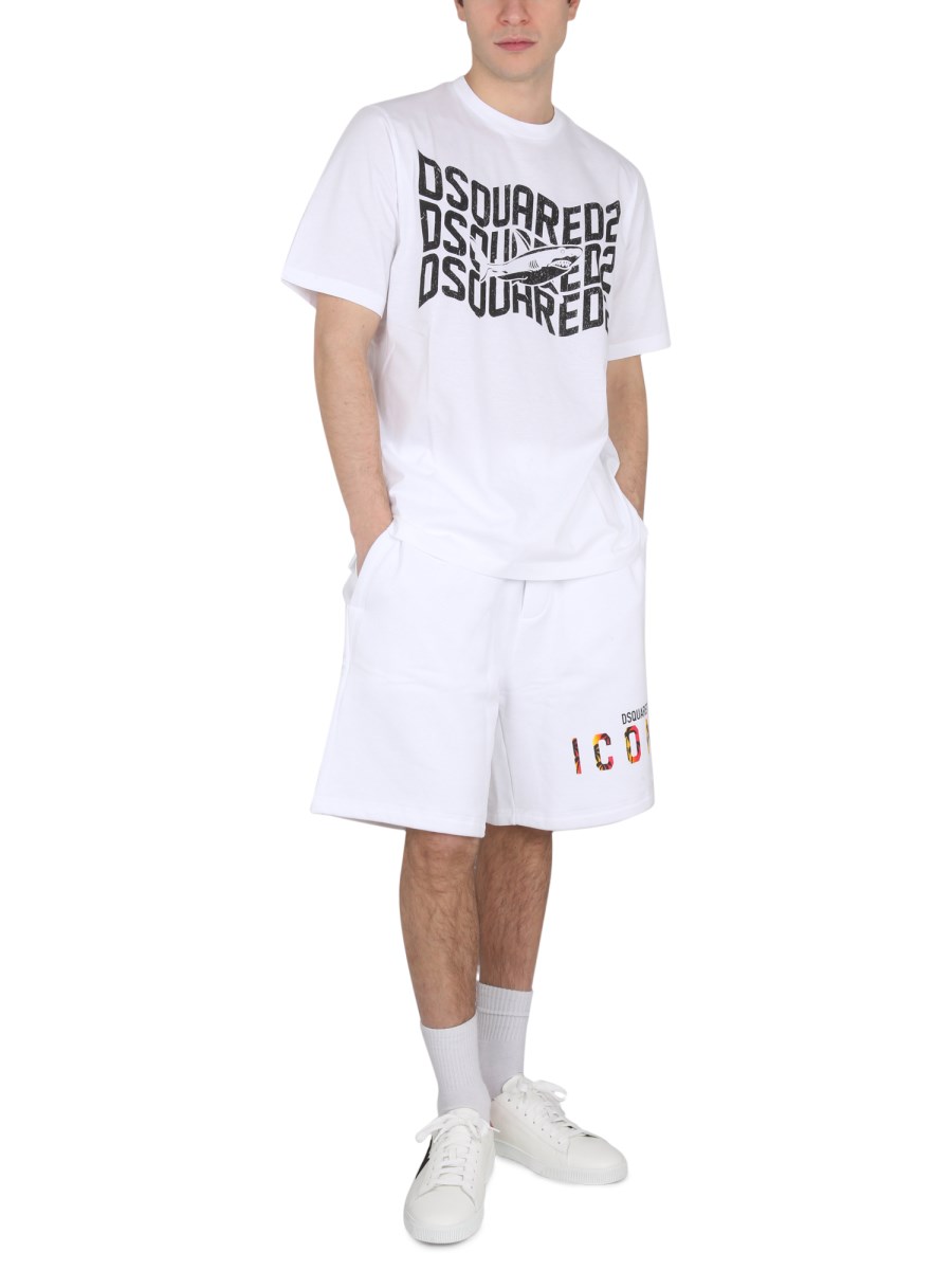 DSQUARED T-SHIRT IN COTONE CON STAMPA LOGO