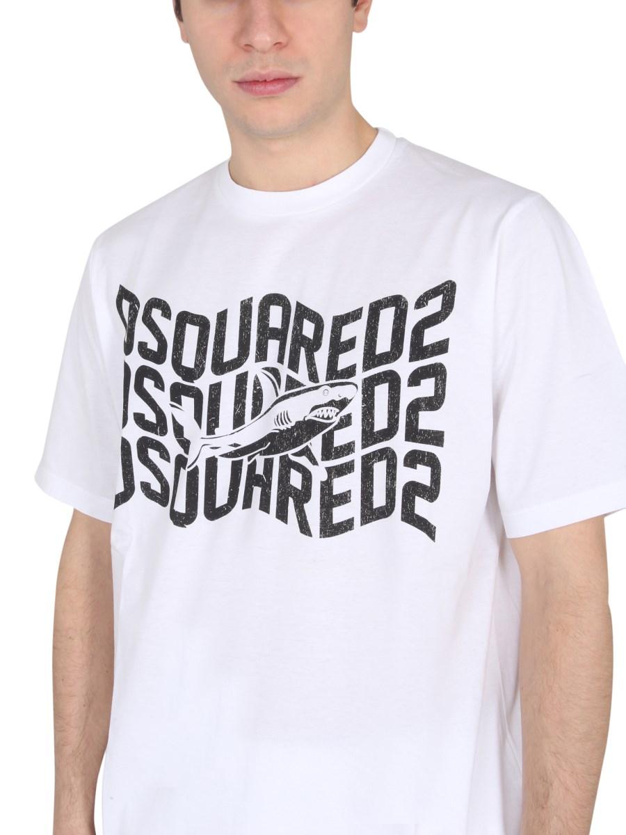 DSQUARED T-SHIRT IN COTONE CON STAMPA LOGO