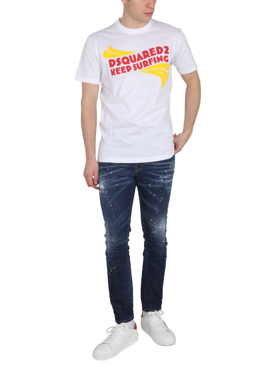 DSQUARED T-SHIRT IN COTONE CON STAMPA LOGO