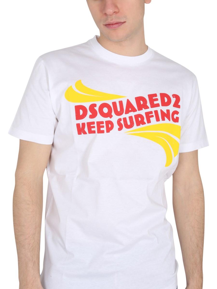 DSQUARED T-SHIRT IN COTONE CON STAMPA LOGO
