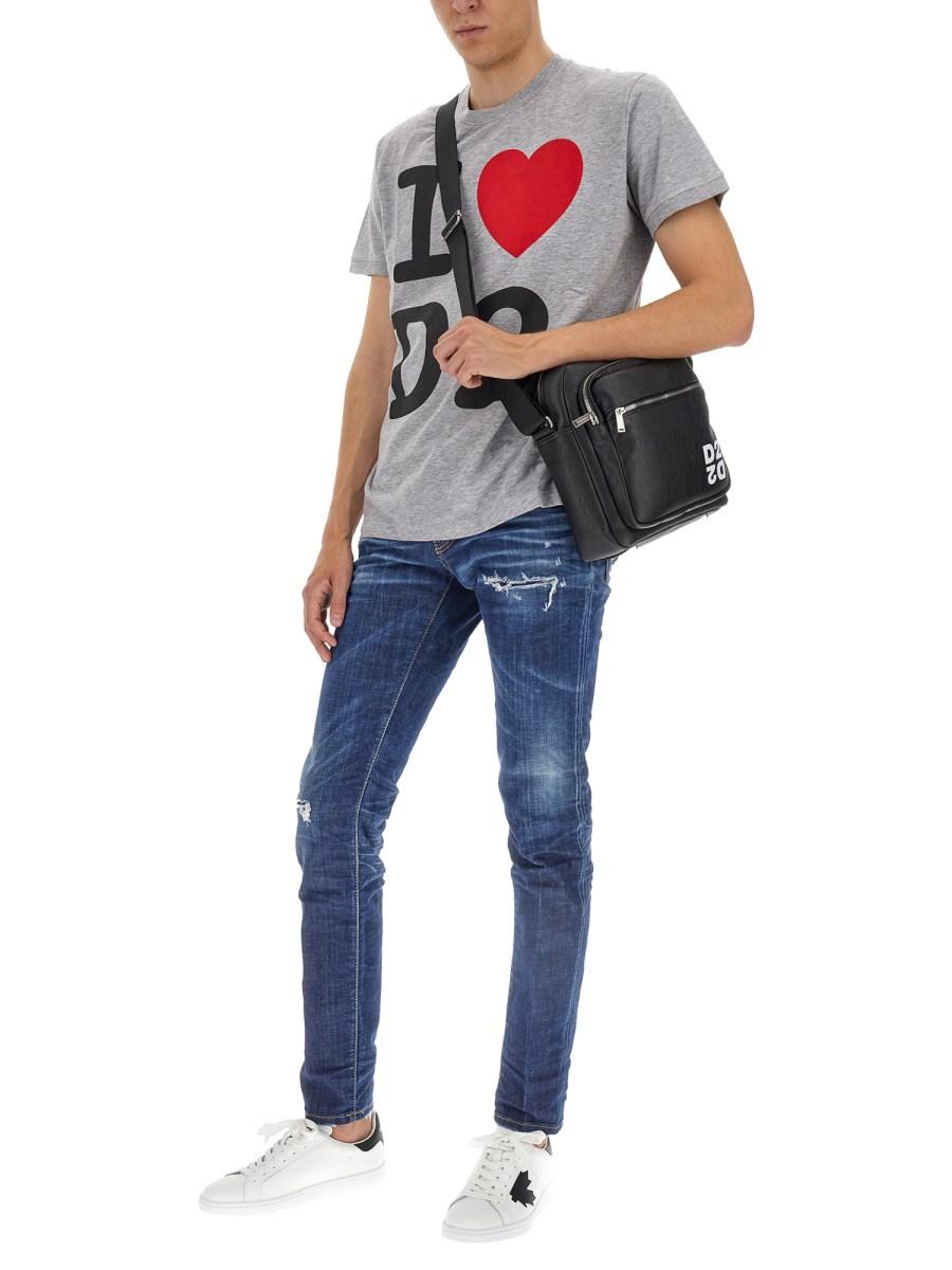 DSQUARED T-SHIRT IN COTONE CON STAMPA LOGO