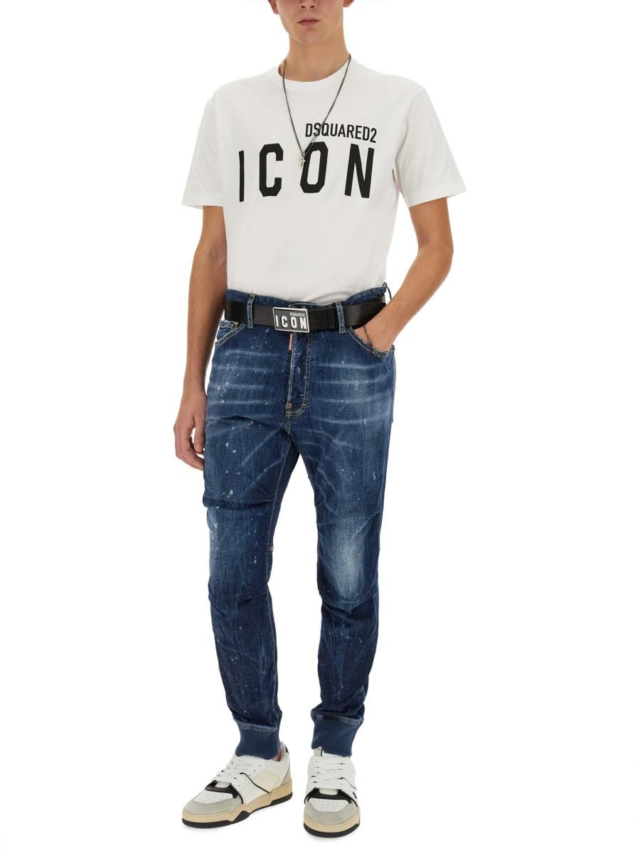 DSQUARED T-SHIRT IN COTONE CON STAMPA LOGO