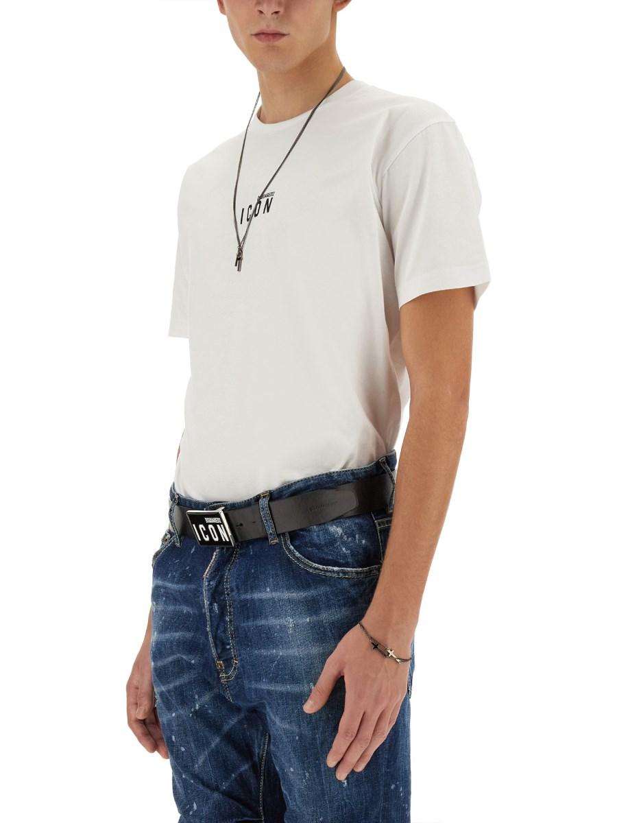 DSQUARED T-SHIRT IN COTONE CON STAMPA LOGO