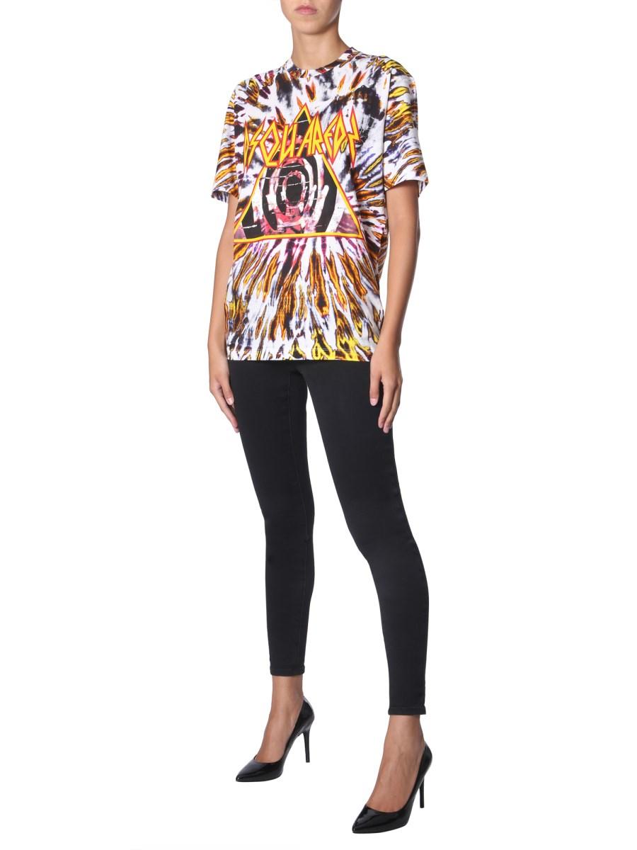 DSQUARED T-SHIRT IN COTONE CON STAMPA TIE AND DYE
