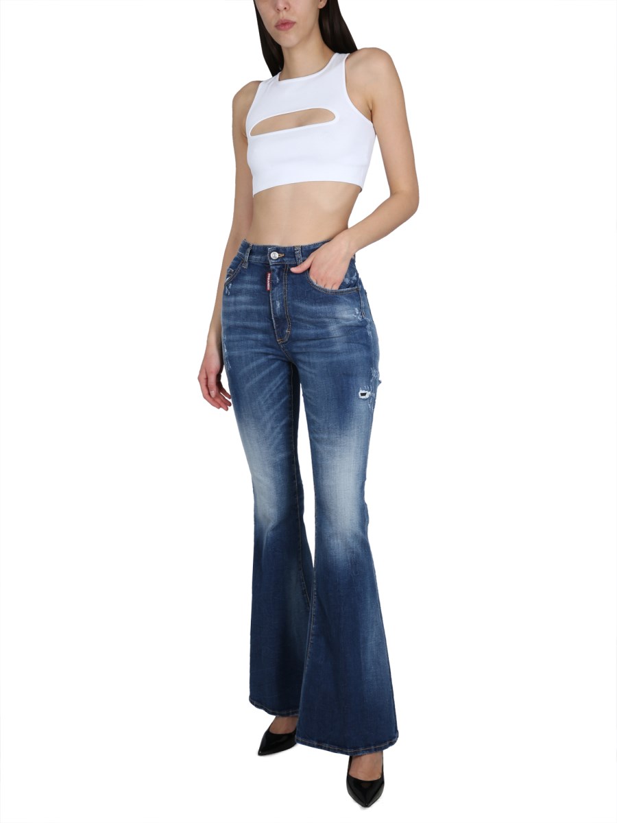 DSQUARED TOP CUT OUT IN VISCOSA
