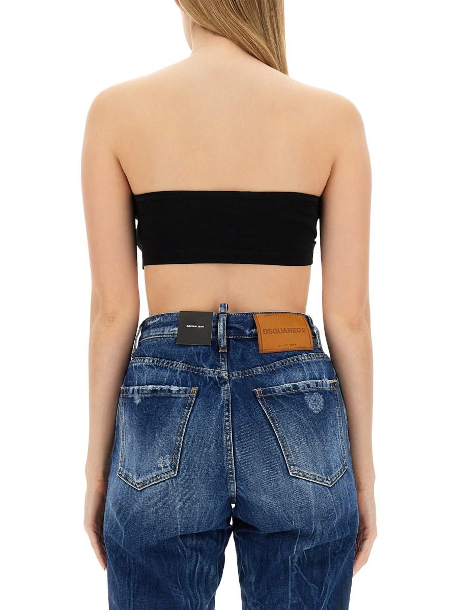 DSQUARED TOP IN COTONE CON LOGO