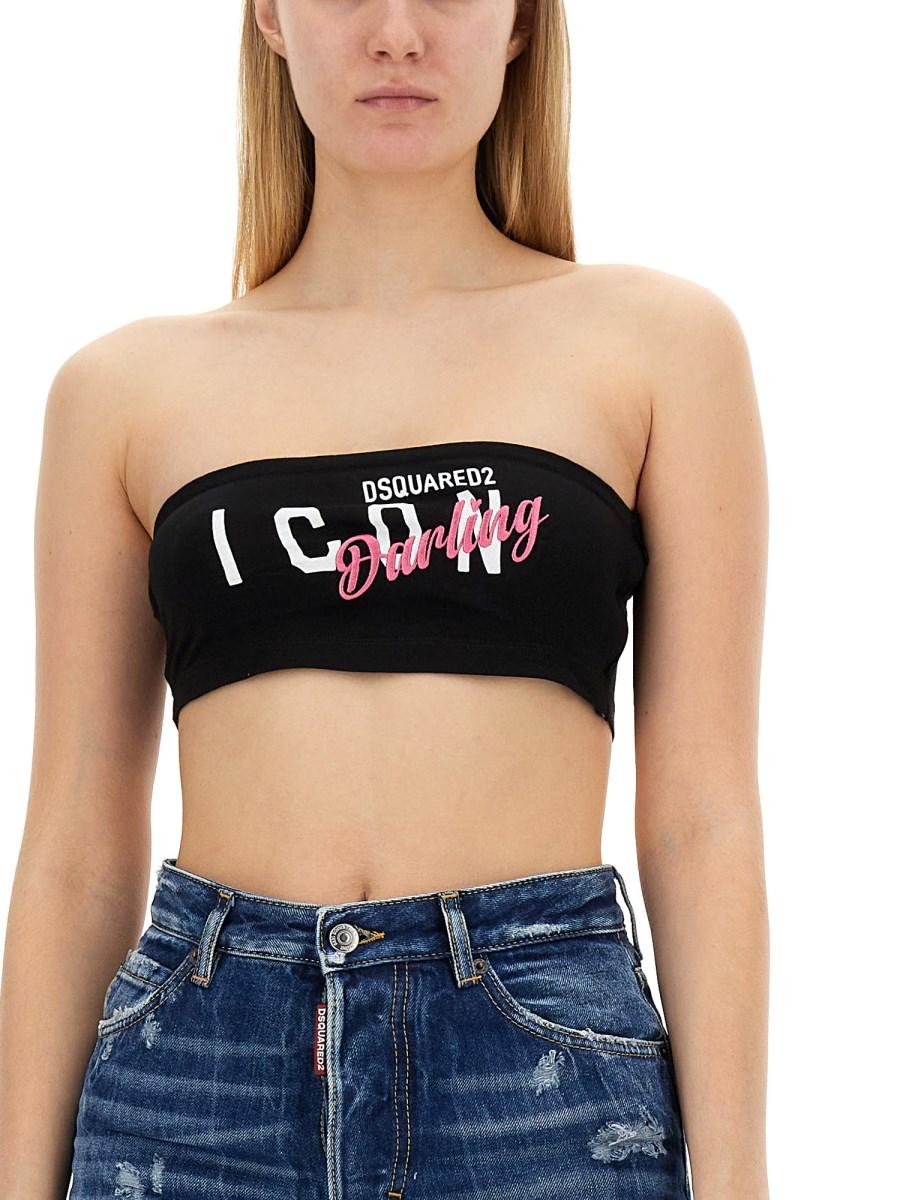 DSQUARED TOP IN COTONE CON LOGO