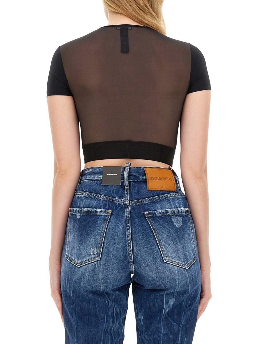 DSQUARED TOP IN NYLON CON LOGO