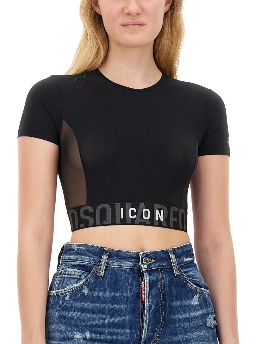 DSQUARED TOP IN NYLON CON LOGO