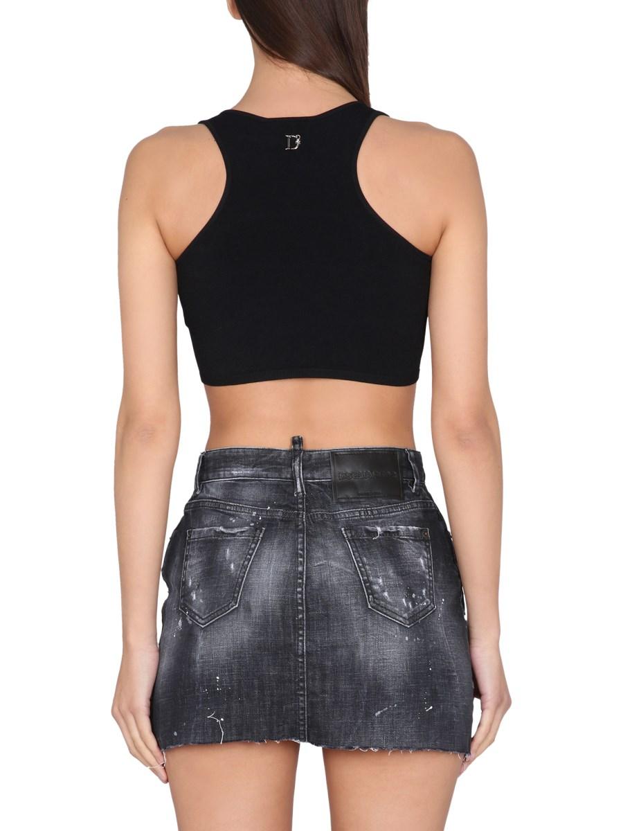 DSQUARED TOP IN VISCOSA CON DETTAGLI CUT-OUT