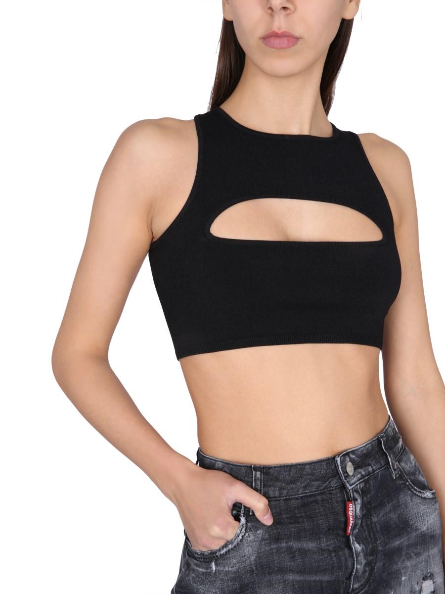 DSQUARED TOP IN VISCOSA CON DETTAGLI CUT-OUT