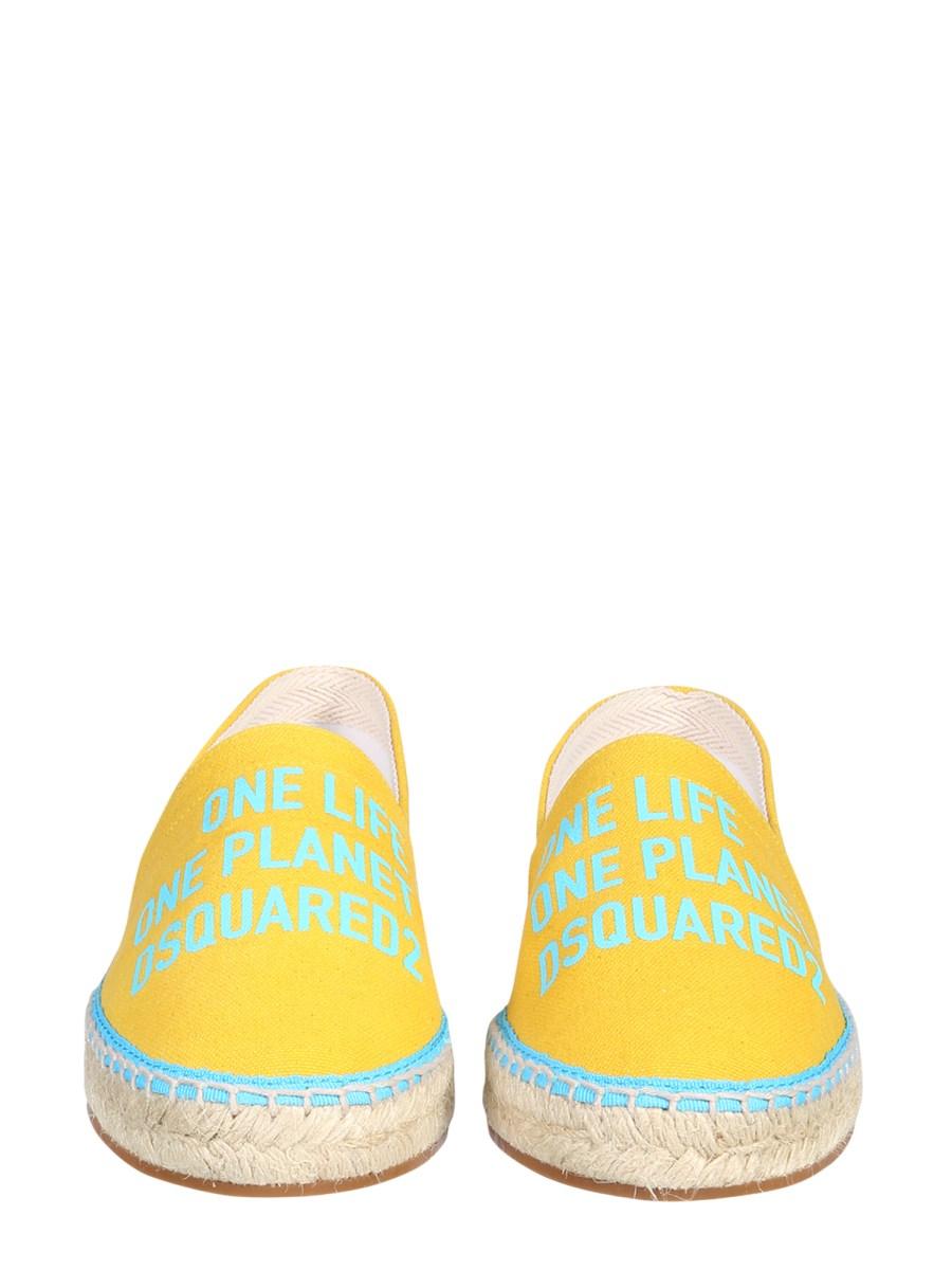 DSQUARED ESPADRILLA IN CANVAS ORGANICO CON STAMPA ONE LIFE ONE PLANET