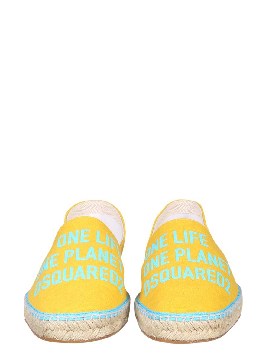 DSQUARED ESPADRILLA IN CANVAS ORGANICO CON STAMPA ONE LIFE ONE PLANET