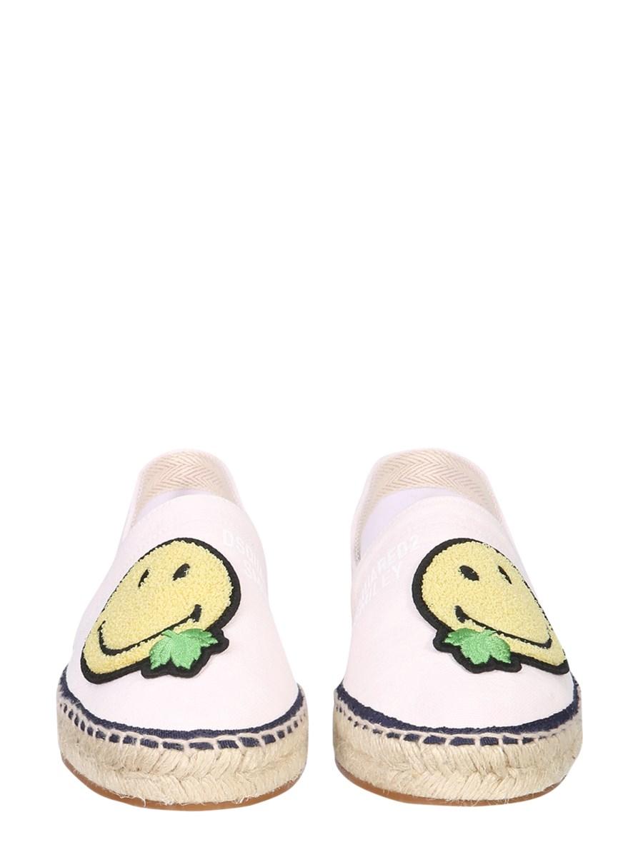 DSQUARED ESPADRILLA IN CANVAS ORGANICO CON STAMPA SMILEY