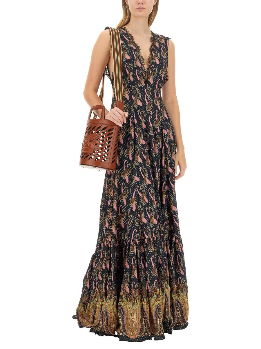 ETRO ABITO LUNGO SABLÈ CON DISEGNI PAISLEY