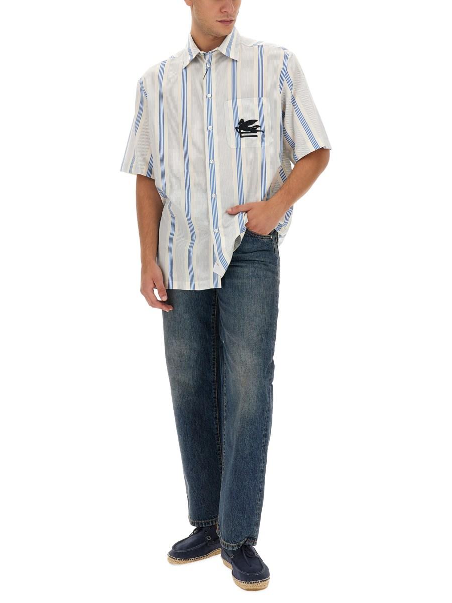 ETRO CAMICIA CON MOTIVO RIGA E LOGO