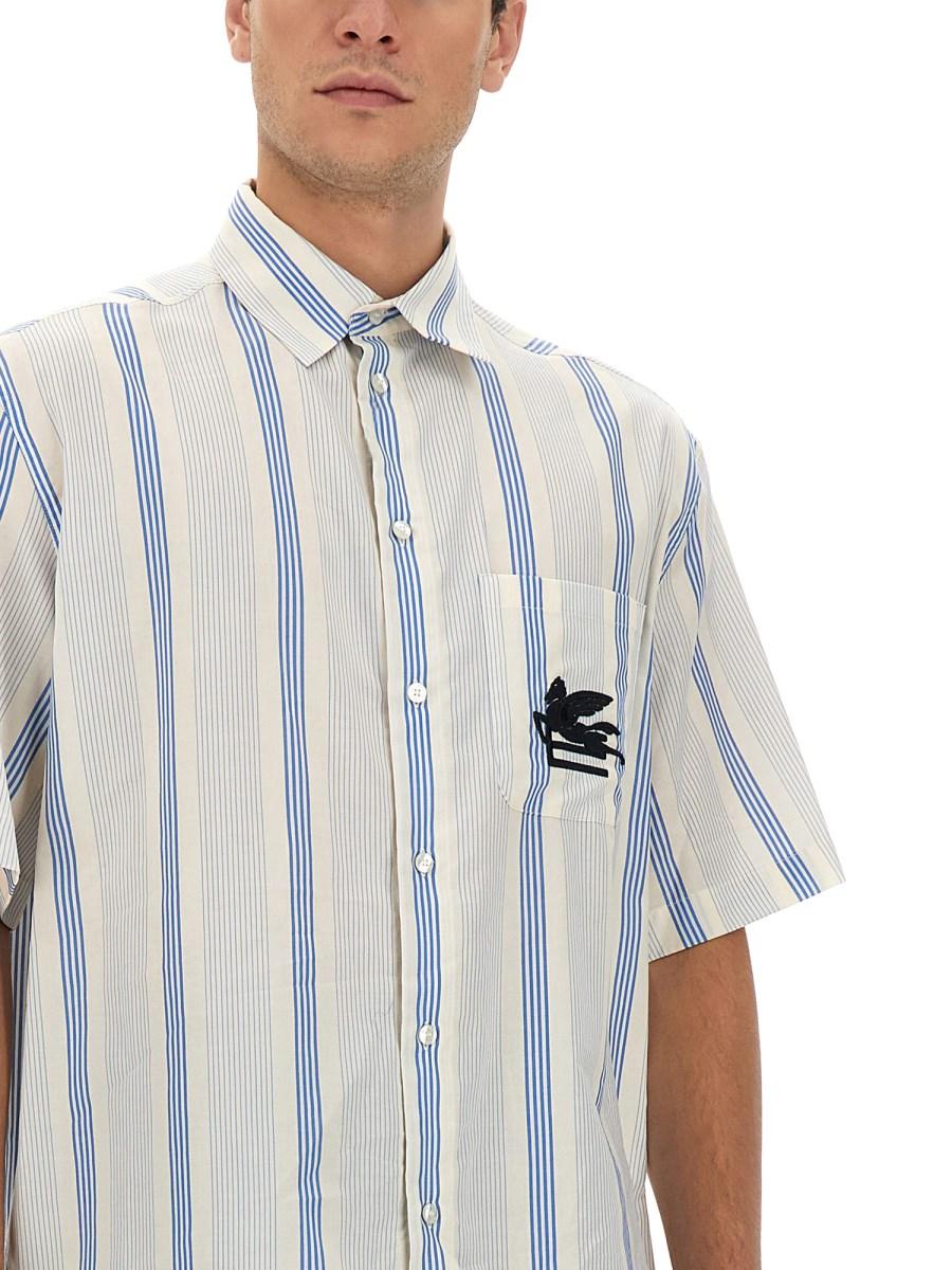 ETRO CAMICIA CON MOTIVO RIGA E LOGO