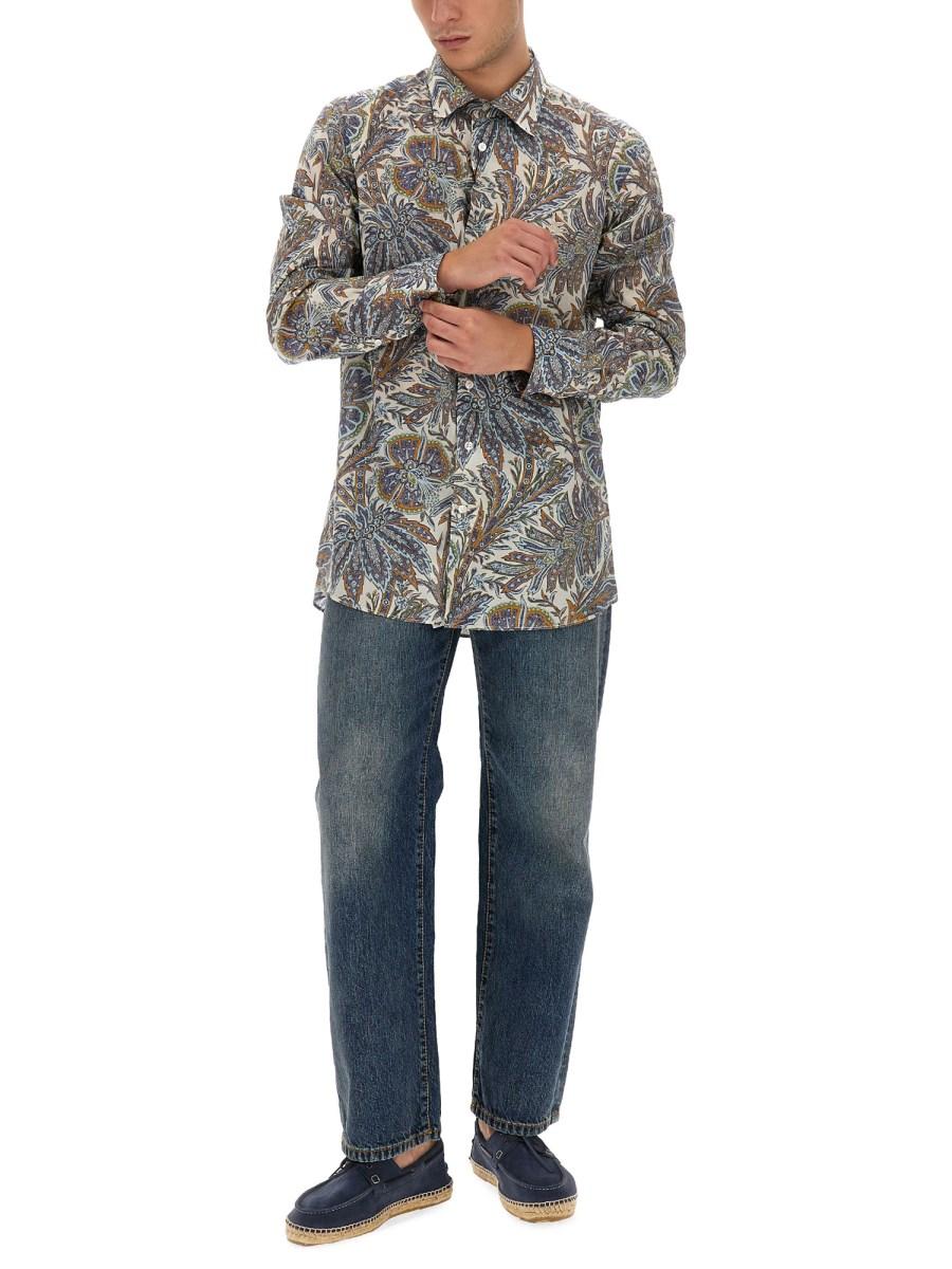 ETRO CAMICIA IN COTONE CON STAMPA PAISLEY