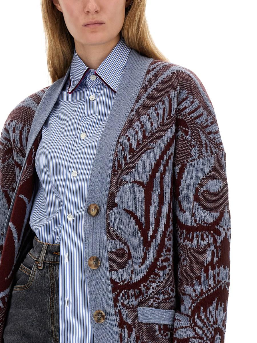 ETRO CARDIGAN IN LANA JACQUARD