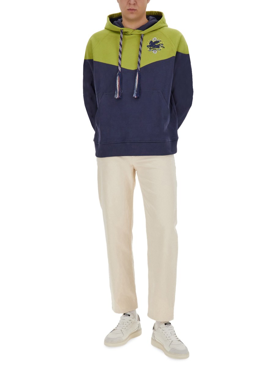 ETRO FELPA IN COTONE CON CAPPUCCIO E LOGO