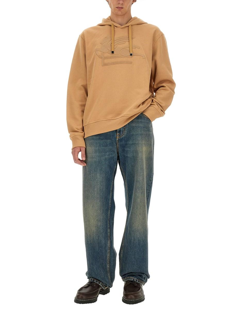 ETRO FELPA IN COTONE CON RICAMO PEGASO
