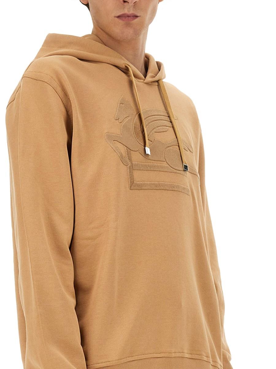 ETRO FELPA IN COTONE CON RICAMO PEGASO