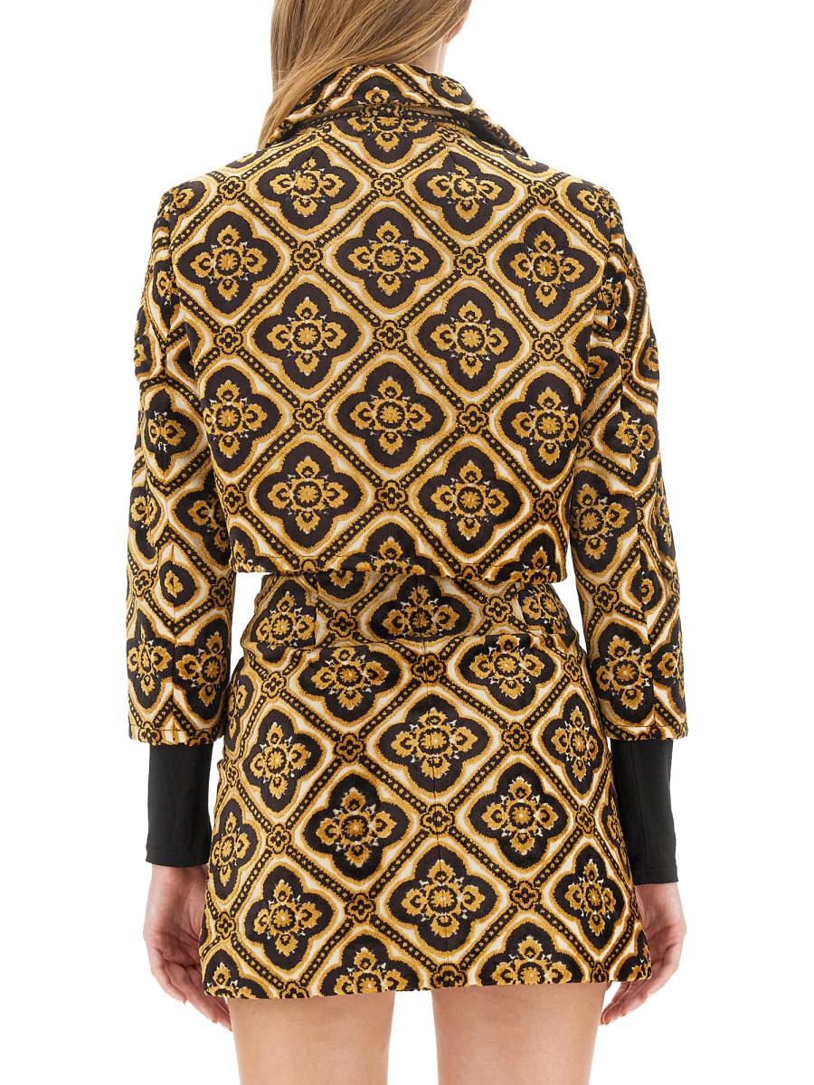 ETRO GIACCA CROPPED IN VELLUTO JACQUARD