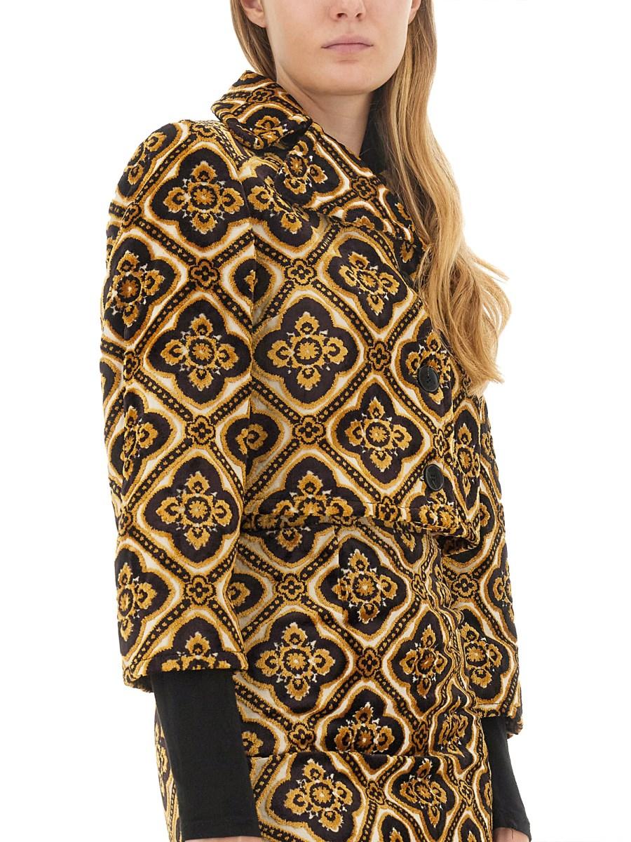 ETRO GIACCA CROPPED IN VELLUTO JACQUARD