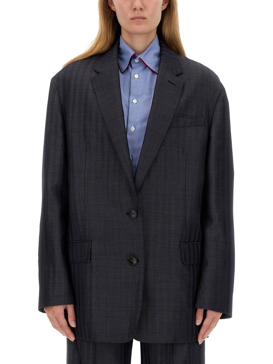 ETRO GIACCA OVER CON BOTTONI PEGASO IN MISTO LANA
