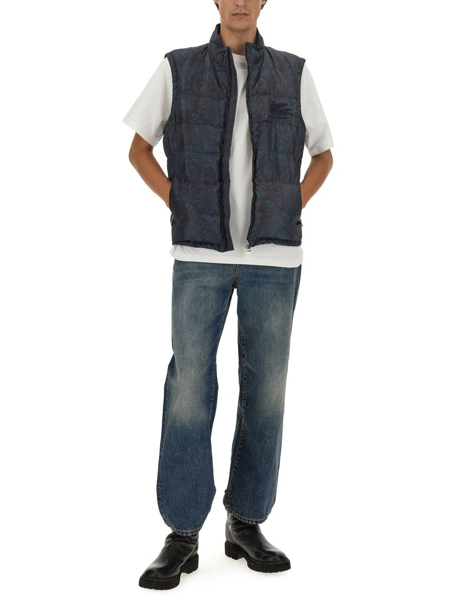 ETRO GILET TRAPUNTATO CON STAMPA PAISLEY