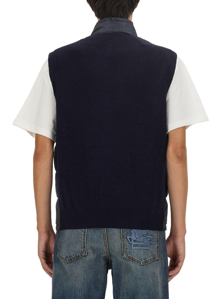 ETRO GILET TRAPUNTATO CON STAMPA PAISLEY