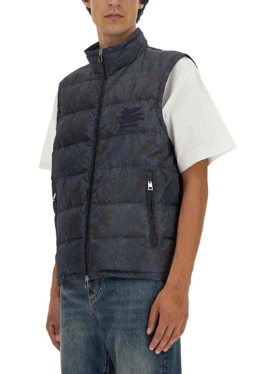 ETRO GILET TRAPUNTATO CON STAMPA PAISLEY