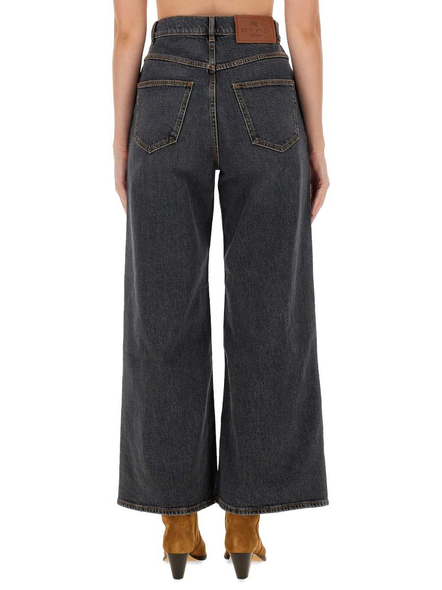 ETRO JEANS BAGGY JACQUARD IN DENIM DI COTONE