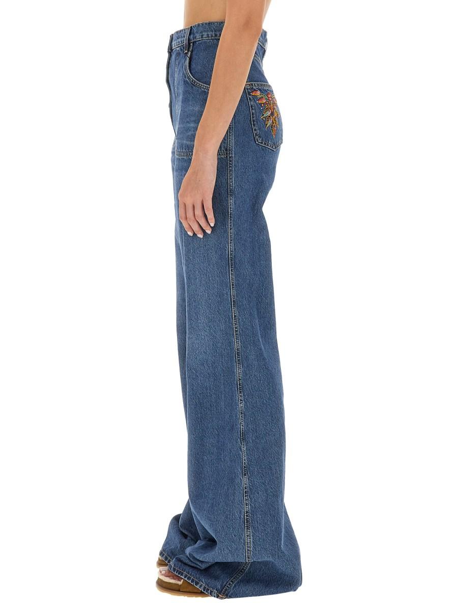 ETRO JEANS CON TASCHE FOLIAGE IN DENIM DI COTONE