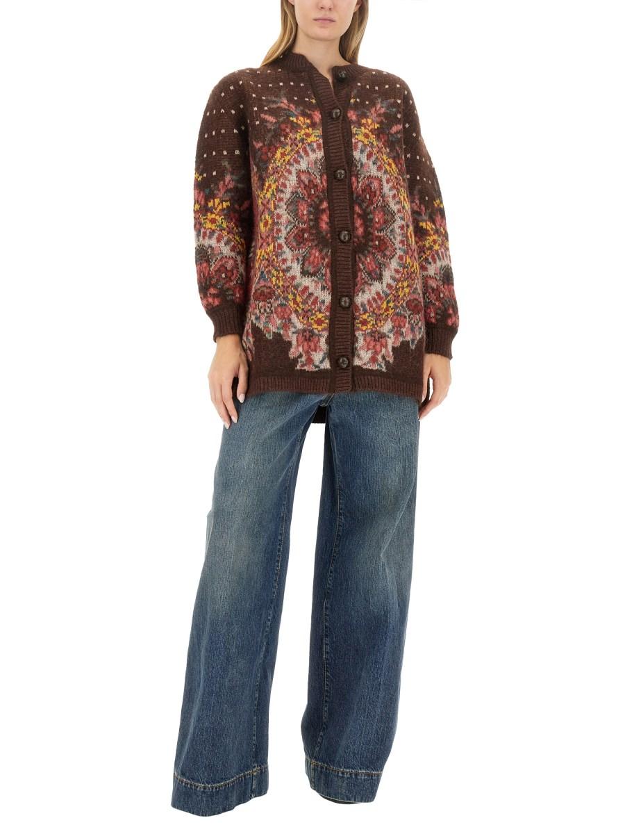 ETRO JEANS IN DENIM DI COTONE CON PEGASO RICAMATO