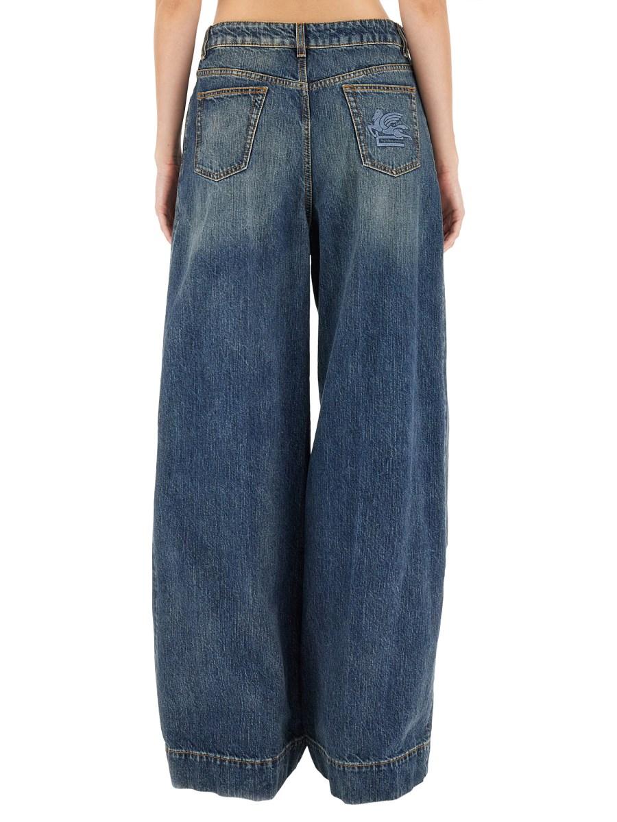 ETRO JEANS IN DENIM DI COTONE CON PEGASO RICAMATO