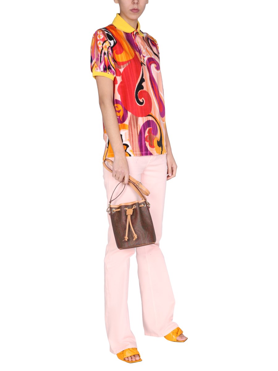 ETRO JEANS IN DENIM DI COTONE CON RICAMO FLOREALE