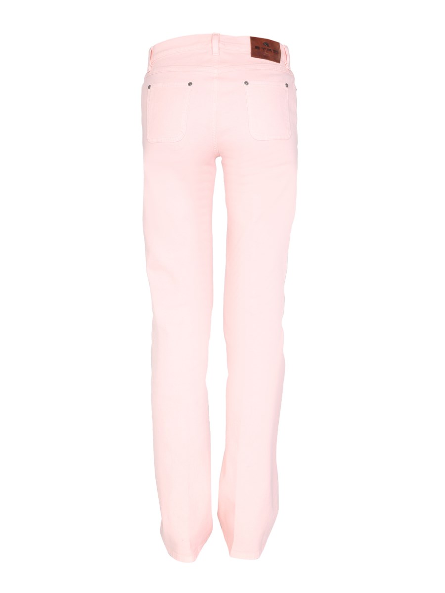 ETRO JEANS IN DENIM DI COTONE CON RICAMO FLOREALE
