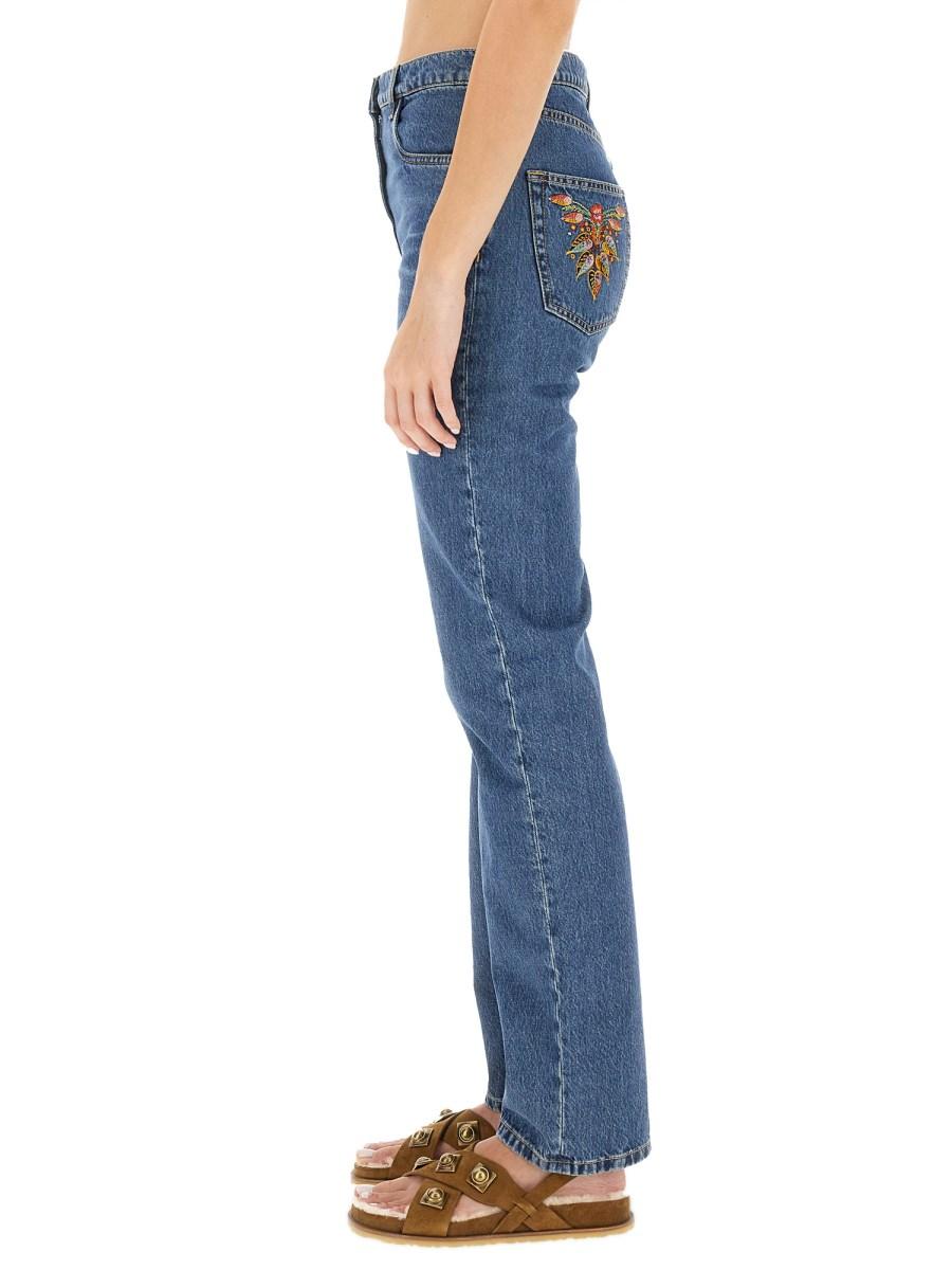 ETRO JEANS IN DENIM DI COTONE CON RICAMO LOGO
