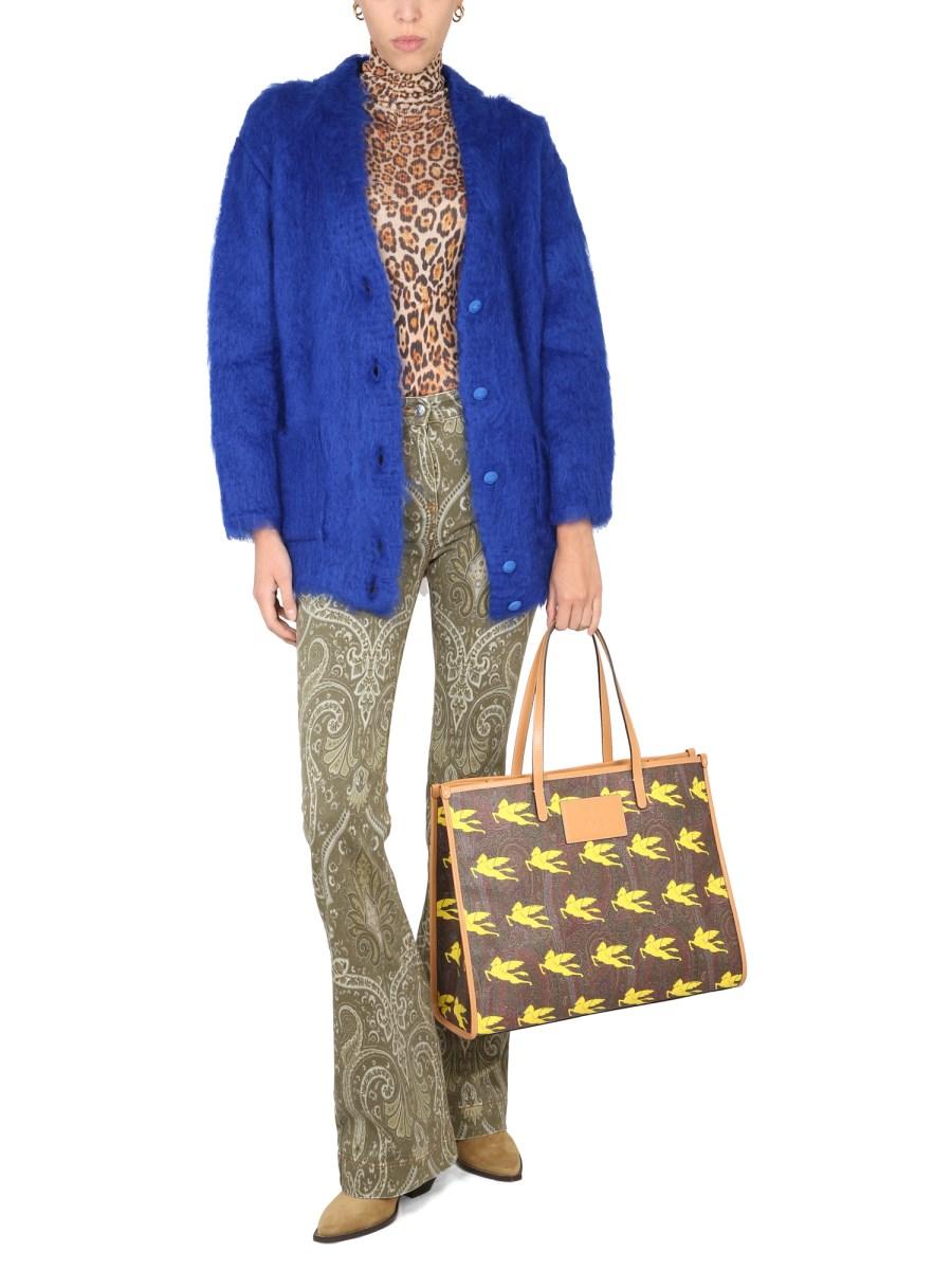 ETRO JEANS IN DENIM DI COTONE CON STAMPA PAISLEY